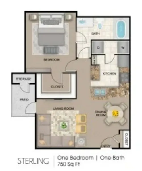 Mission Del Rio Apartment Homes San Antonio FloorPlan 1