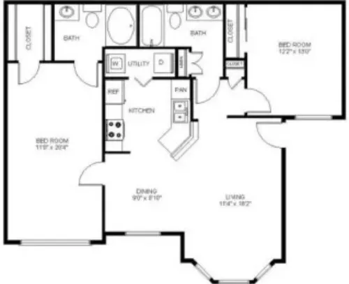 Mission Oaks Apartments San Antonio FloorPlan 10