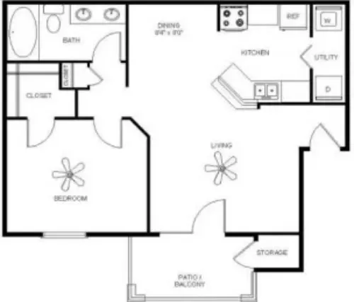 Mission Oaks Apartments San Antonio FloorPlan 3