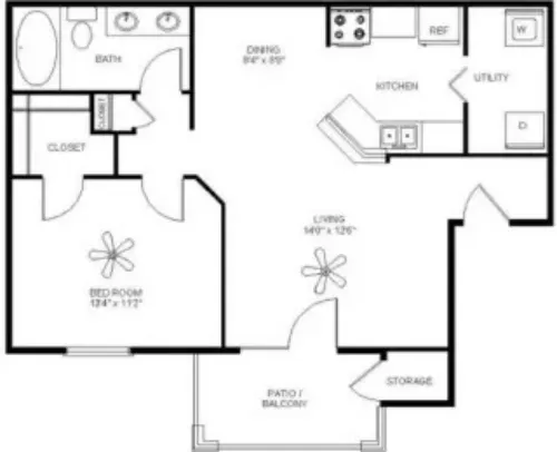Mission Oaks Apartments San Antonio FloorPlan 4