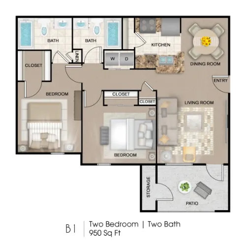 Palo Alto Apartment Homes San Antonio Floorplan 1