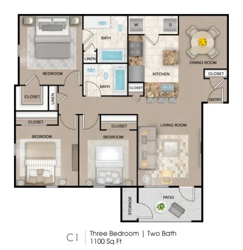 Palo Alto Apartment Homes San Antonio Floorplan 2