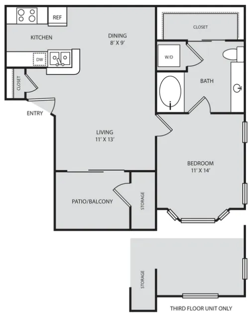 Parc at Wall Street Apartments San Antonio FloorPlan 1