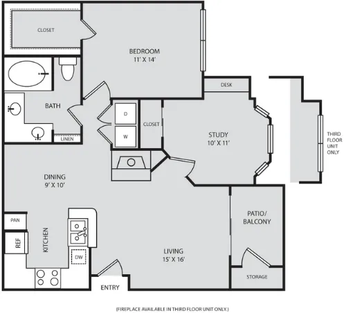 Parc at Wall Street Apartments San Antonio FloorPlan 11