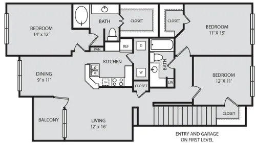 Parc at Wall Street Apartments San Antonio FloorPlan 14