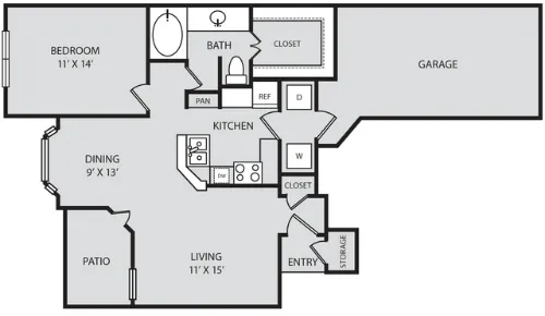 Parc at Wall Street Apartments San Antonio FloorPlan 5