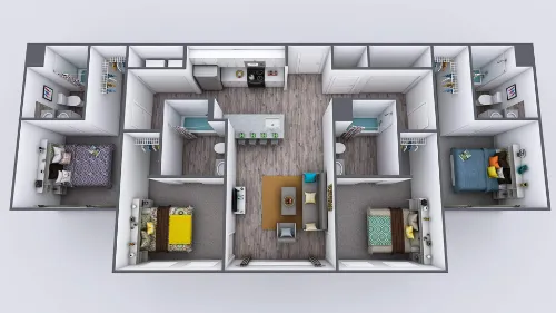 Park East Student Living Lubbock FloorPlan 4