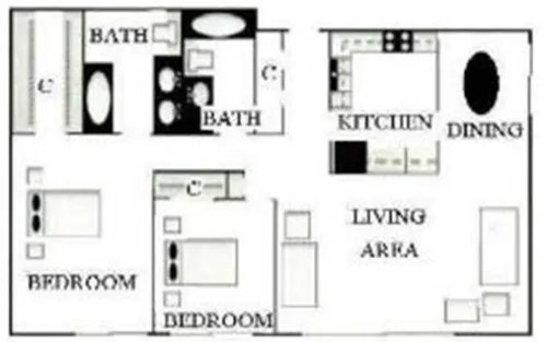 Park Tower Apartments Lubbock FloorPlan 2