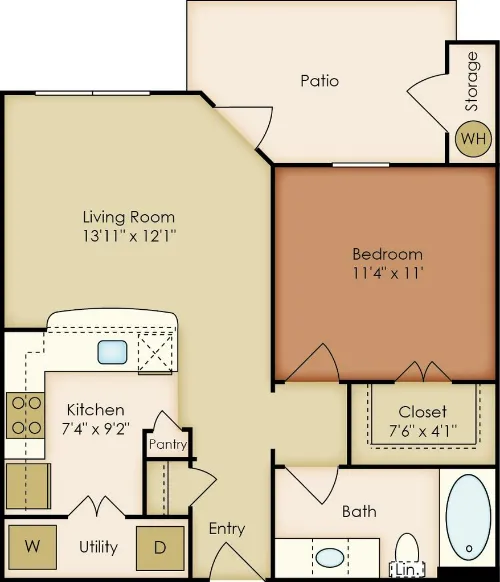 Platinum Shavano Oaks Apartments San Antonio FloorPlan 2