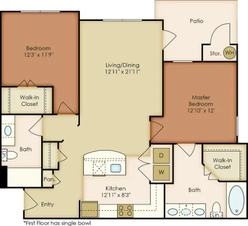 Platinum Shavano Oaks Apartments San Antonio FloorPlan 6