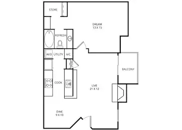 Plaza DeVille San Antonio Floorplan 1