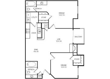 Plaza DeVille San Antonio Floorplan 3