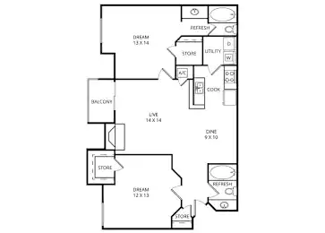 Plaza DeVille San Antonio Floorplan 4