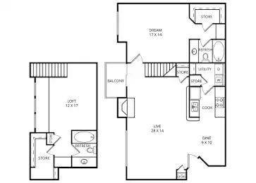 Plaza DeVille San Antonio Floorplan 6