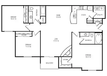 Plaza DeVille San Antonio Floorplan 7