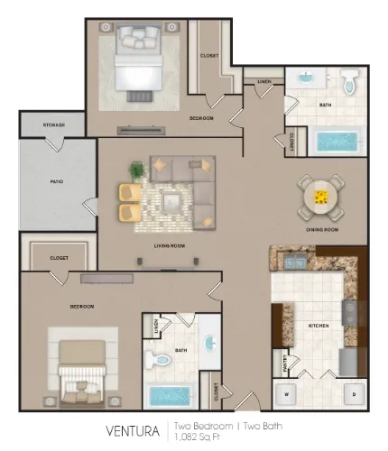 Port Royal Apartment Homes San Antonio Floorplan 5
