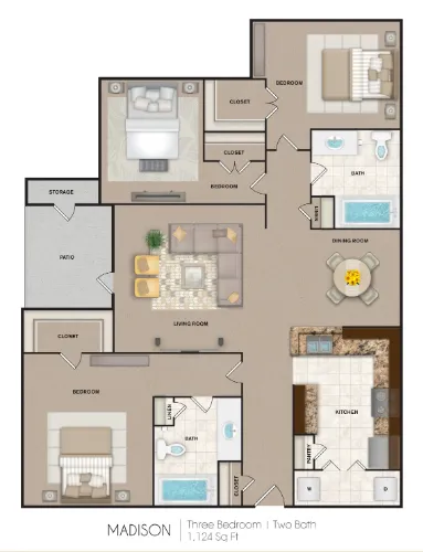 Port Royal Apartment Homes San Antonio Floorplan 6