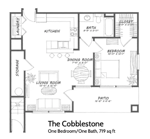 Portofino Apartments Lubbock FloorPlan 1