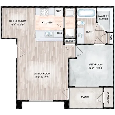 Rancho Sierra Apartments San Antonio Floorplan 1