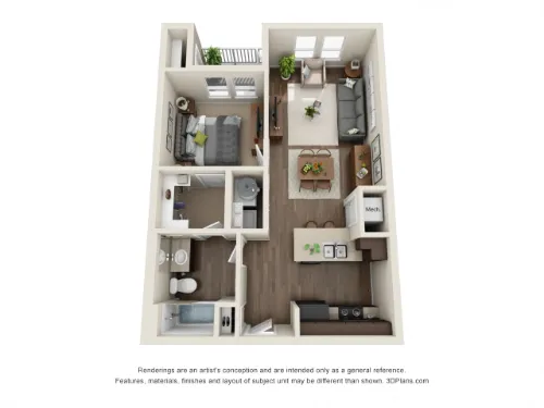 Rio Lofts San Antonio Floorplan 1