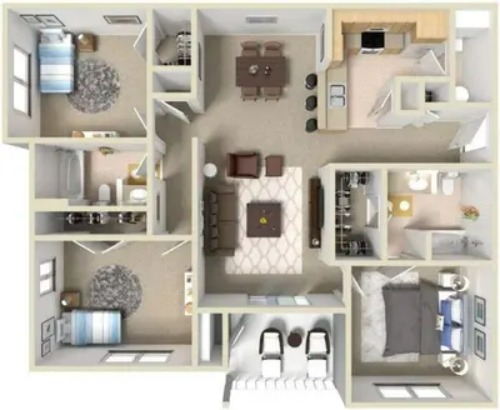 Saddle Ridge Apartments San Antonio FloorPlan 6