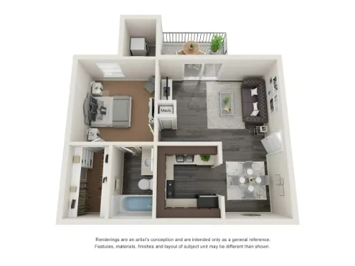 Saddlewood Apartments Lubbock FloorPlan 1