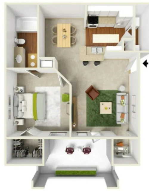 San Miguel Apartment San Antonio FLoorPlan 1
