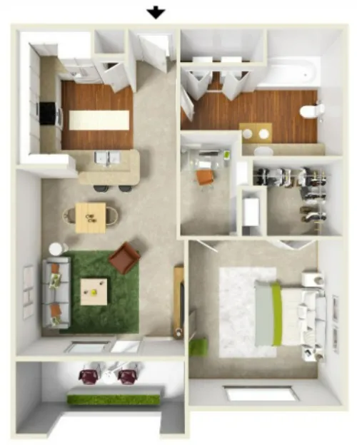San Miguel Apartment San Antonio FLoorPlan 2