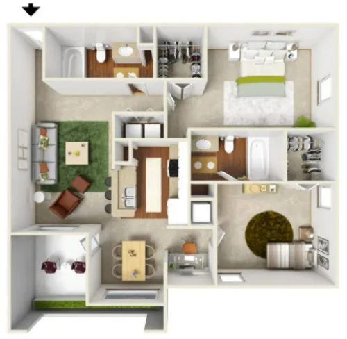 San Miguel Apartment San Antonio FLoorPlan 3