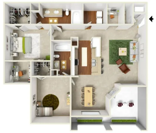 San Miguel Apartment San Antonio FLoorPlan 4