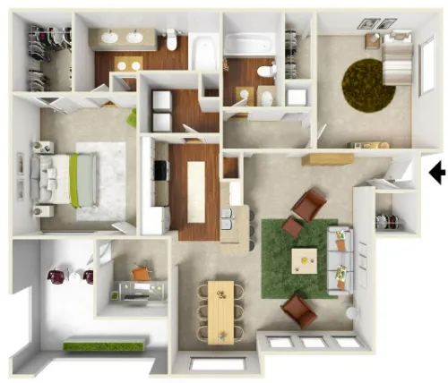 San Miguel Apartment San Antonio FLoorPlan 5