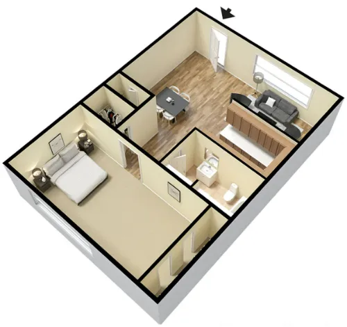 San Remy Apartments Lubbock FloorPlan 1