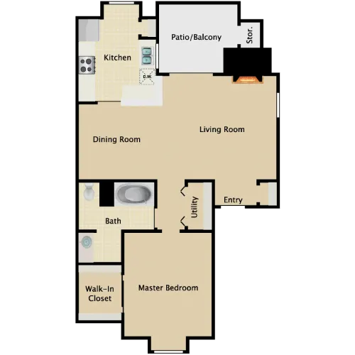 Santa Fe Condo Apartments San Antonio Floorplan 1