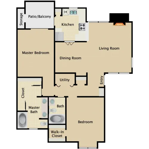 Santa Fe Condo Apartments San Antonio Floorplan 4