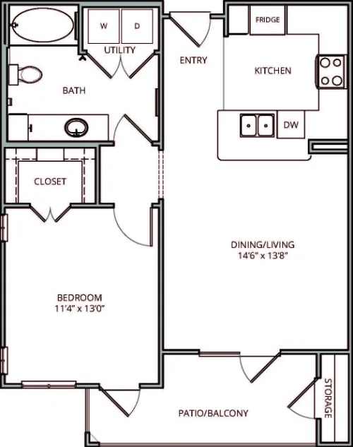 Savannah Oaks Apartments floor plan 1