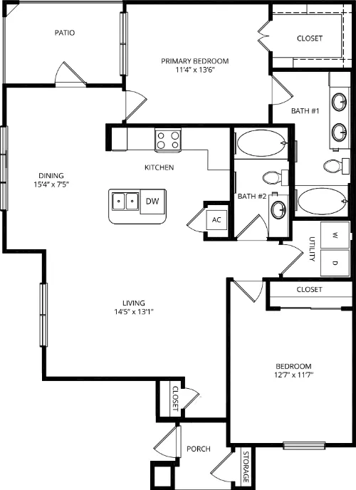 Savannah Oaks Apartments floor plan 6