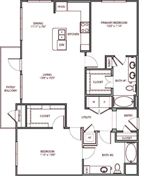 Savannah Oaks Apartments floor plan 9