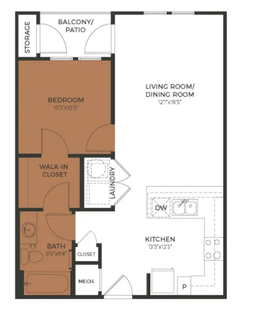 Seven07 Lofts San Antonio Floorplan 1