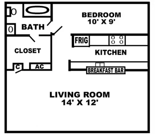 South Hill Apartments San Antonio Floorplan 1