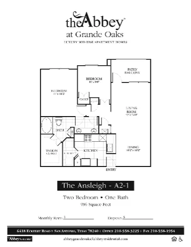 The Abbey At Grande Oaks San Antonio Floorplan 3