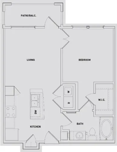 The Abbey at Medical Center San Antonio Floorplan 1