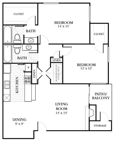 The Abbey at Medical Center San Antonio Floorplan 6