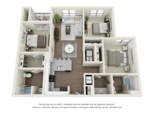 The Arcadian floor plan 4