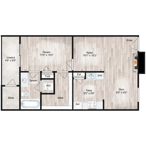 The Branch at Medical Center San Antonio Floorplan 1