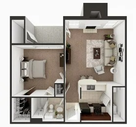 The Dominion Apartments Lubbock FloorPlan 1