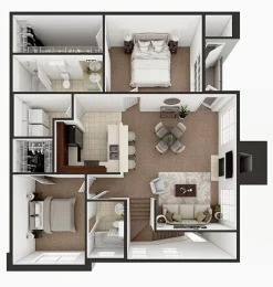 The Dominion Apartments Lubbock FloorPlan 7