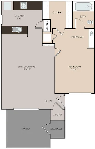 The Mission at Medical Apartments San Antonio Floorplan 1