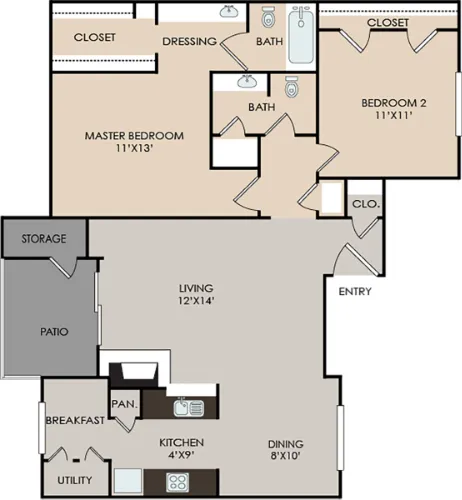 The Mission at Medical Apartments San Antonio Floorplan 11