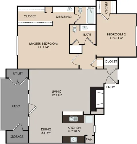 The Mission at Medical Apartments San Antonio Floorplan 12