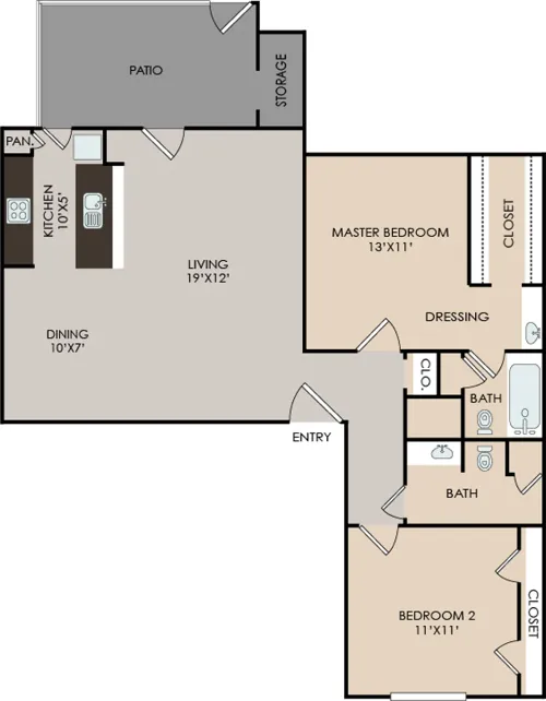 The Mission at Medical Apartments San Antonio Floorplan 13
